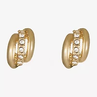 Monet Jewelry Gold Tone Huggie Womens Glass 13mm Hypoallergenic Hoop Earrings