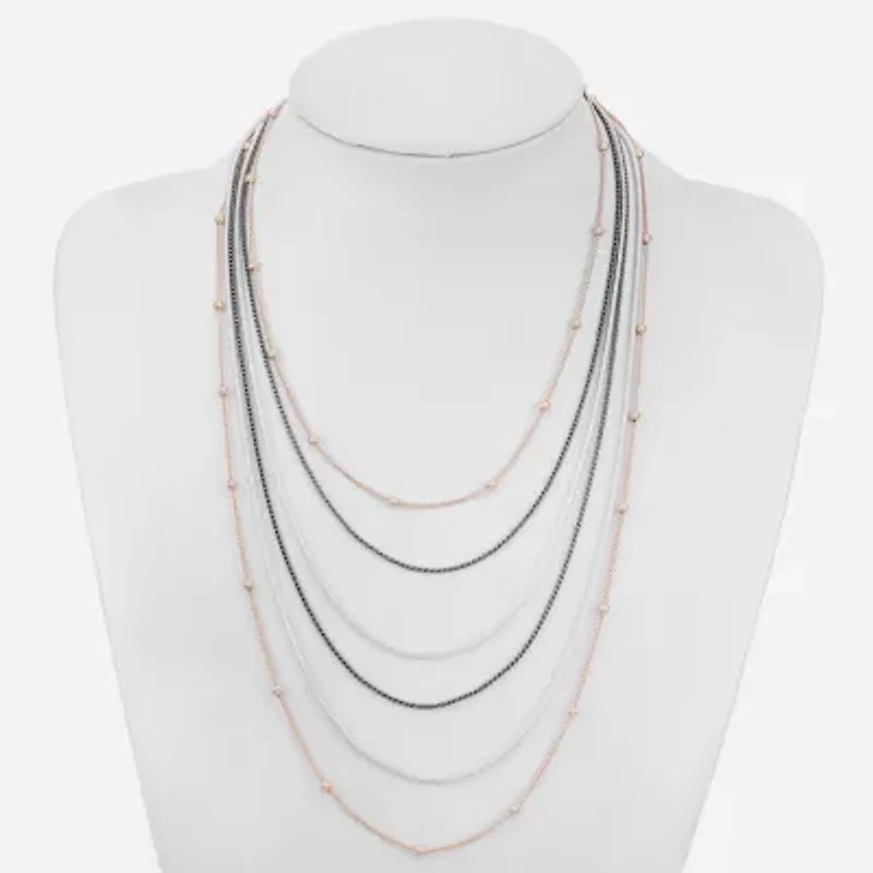 Liz Claiborne Layered Womens 17 Inch Strand Necklace