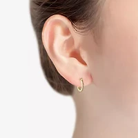 Monet Jewelry Gold Tone And Crystal Womens Crystal 17.3mm Hypoallergenic Hoop Earrings