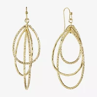 Monet Jewelry Gold Tone Textured Womens Drop Earrings