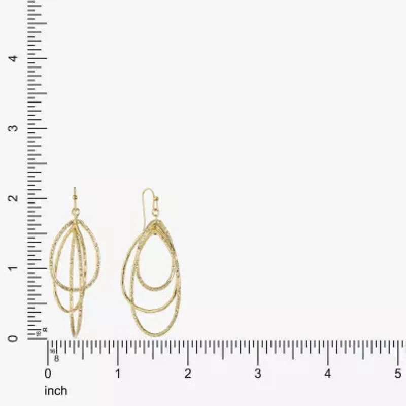 Monet Jewelry Gold Tone Textured Womens Drop Earrings