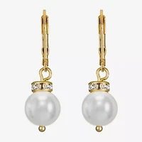 Monet Jewelry Womens White Simulated Pearl Ball Drop Earrings