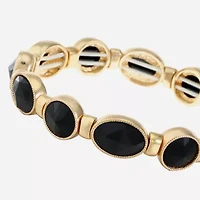Monet Jewelry Gold Tone Womens Black Stretch Bracelet