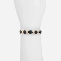 Monet Jewelry Gold Tone Womens Black Stretch Bracelet