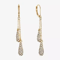 Monet Jewelry Gold Tone Linear Womens Drop Earrings