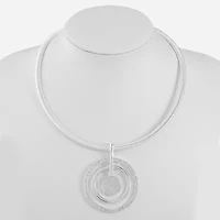 Liz Claiborne Silver Tone Womens 17 Inch Pendant Necklace