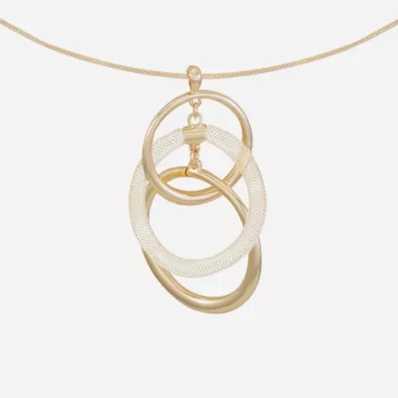 Liz Claiborne Womens Round 34 Inch Pendant Necklace