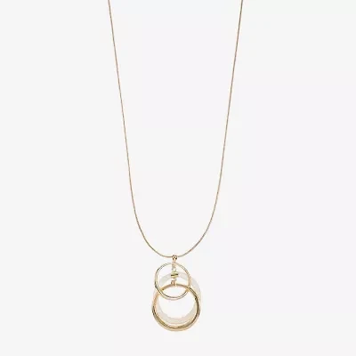 Liz Claiborne Womens Round 34 Inch Pendant Necklace