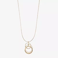 Liz Claiborne Womens Round 34 Inch Pendant Necklace