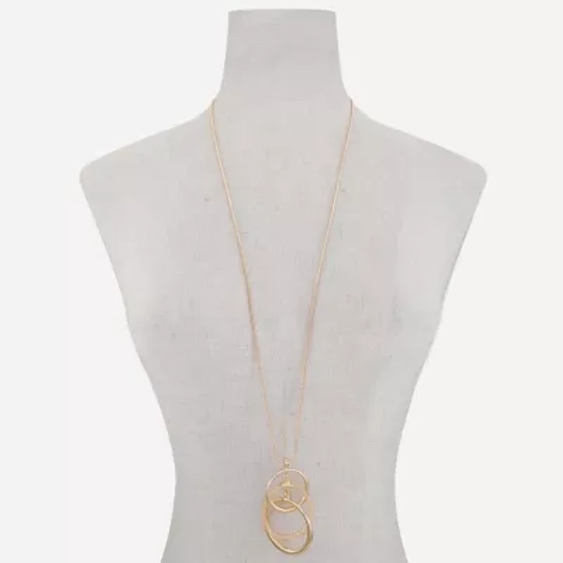 Liz Claiborne Womens Round 34 Inch Pendant Necklace