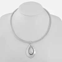 Liz Claiborne Silver Tone Womens 17 Inch Pendant Necklace