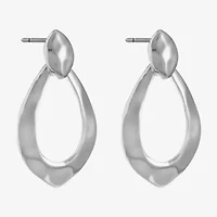 Liz Claiborne Silver Tone Womens Hypoallergenic Drop Earrings