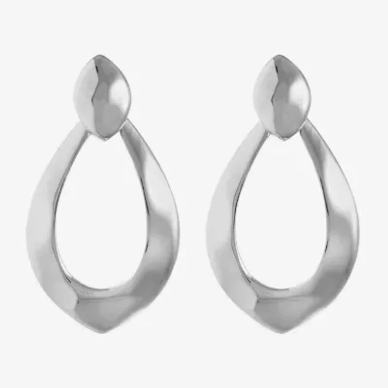 Liz Claiborne Silver Tone Womens Hypoallergenic Drop Earrings