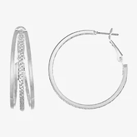 Liz Claiborne Medium Womens 38.2mm Hypoallergenic Hoop Earrings