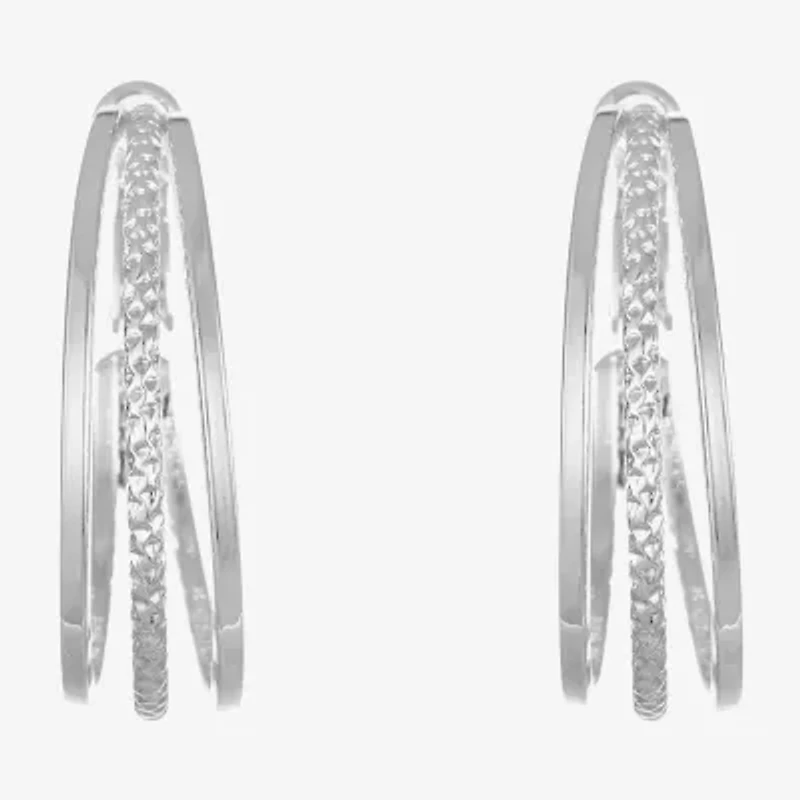 Liz Claiborne Medium Womens 38.2mm Hypoallergenic Hoop Earrings
