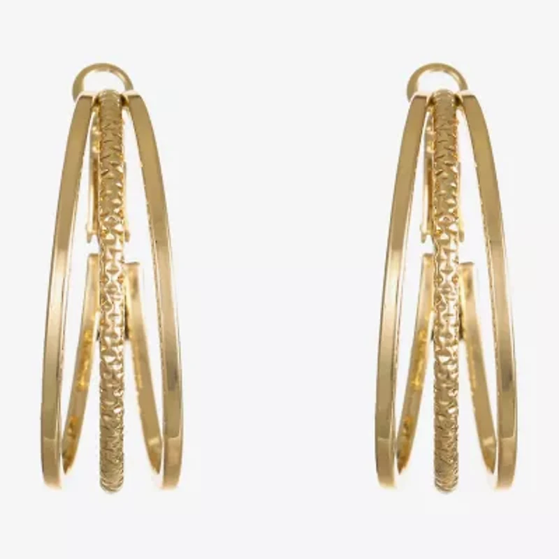 Liz Claiborne Medium Womens 38.2mm Hypoallergenic Hoop Earrings