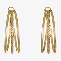 Liz Claiborne Medium Womens 38.2mm Hypoallergenic Hoop Earrings