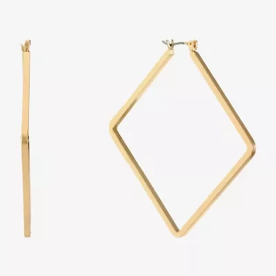 Liz Claiborne Gold Tone Womens 63mm Hypoallergenic Hoop Earrings