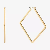 Liz Claiborne Gold Tone Womens 63mm Hypoallergenic Hoop Earrings