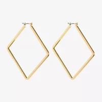 Liz Claiborne Gold Tone Womens 63mm Hypoallergenic Hoop Earrings
