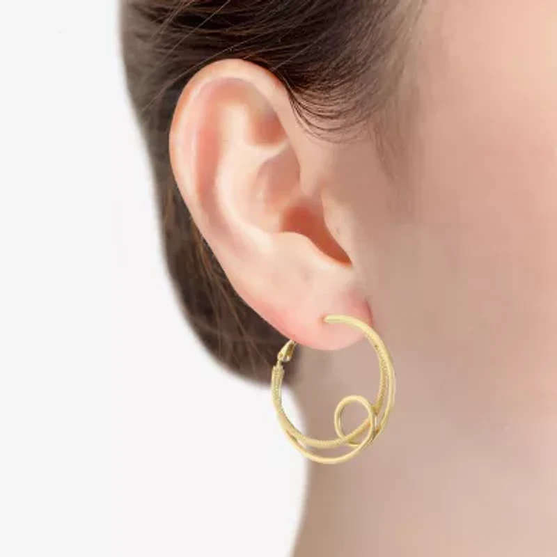 Monet Jewelry Gold Tone Twist Womens 40mm Hypoallergenic Hoop Earrings