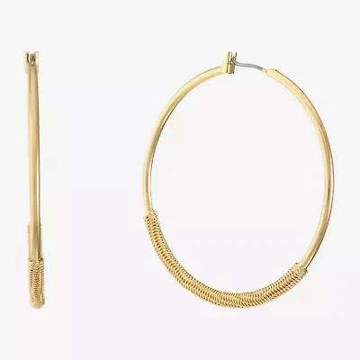 Monet Jewelry Gold Tone Womens 47mm Hypoallergenic Hoop Earrings
