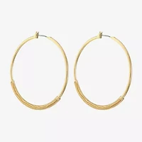 Monet Jewelry Gold Tone Womens 47mm Hypoallergenic Hoop Earrings