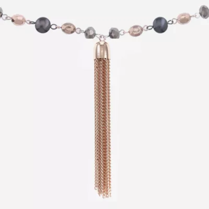 Liz Claiborne Tri Tone Womens Round 34 Inch Pendant Necklace