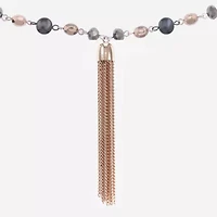 Liz Claiborne Tri Tone Womens Round 34 Inch Pendant Necklace