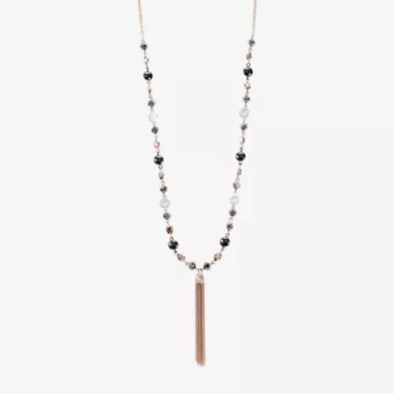 Liz Claiborne Tri Tone Womens Round 34 Inch Pendant Necklace