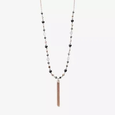 Liz Claiborne Tri Tone Womens Round 34 Inch Pendant Necklace