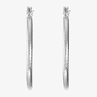 Liz Claiborne Silver Tone Textured Womens 29mm Hypoallergenic Hoop Earrings