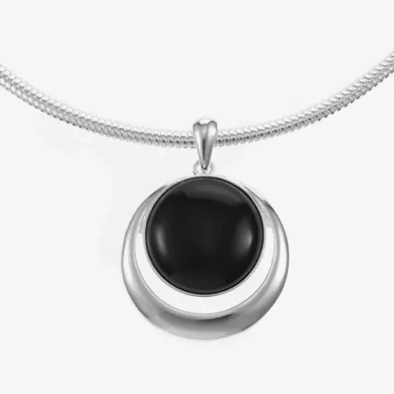 Liz Claiborne Womens Black 17 Inch Pendant Necklace