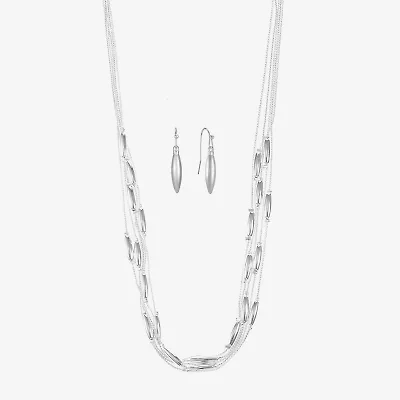 Liz Claiborne Multi-Strand Necklace And Drop Earring Womens 2-pc. Jewelry Set