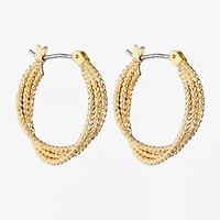 Monet Jewelry Gold Tone Twist Womens 22mm Hypoallergenic Hoop Earrings