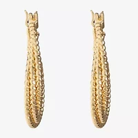 Monet Jewelry Gold Tone Twist Womens 22mm Hypoallergenic Hoop Earrings