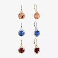 Monet Jewelry Mixed Metal Huggie Drop Womens Multi Color 3 Pair Earring Set