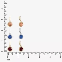 Monet Jewelry Mixed Metal Huggie Drop Womens Multi Color 3 Pair Earring Set