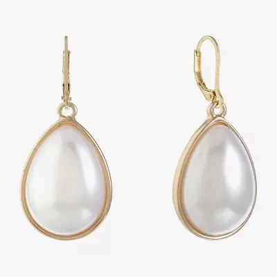 Monet Jewelry Womens White Simulated Pearl Drop Earrings