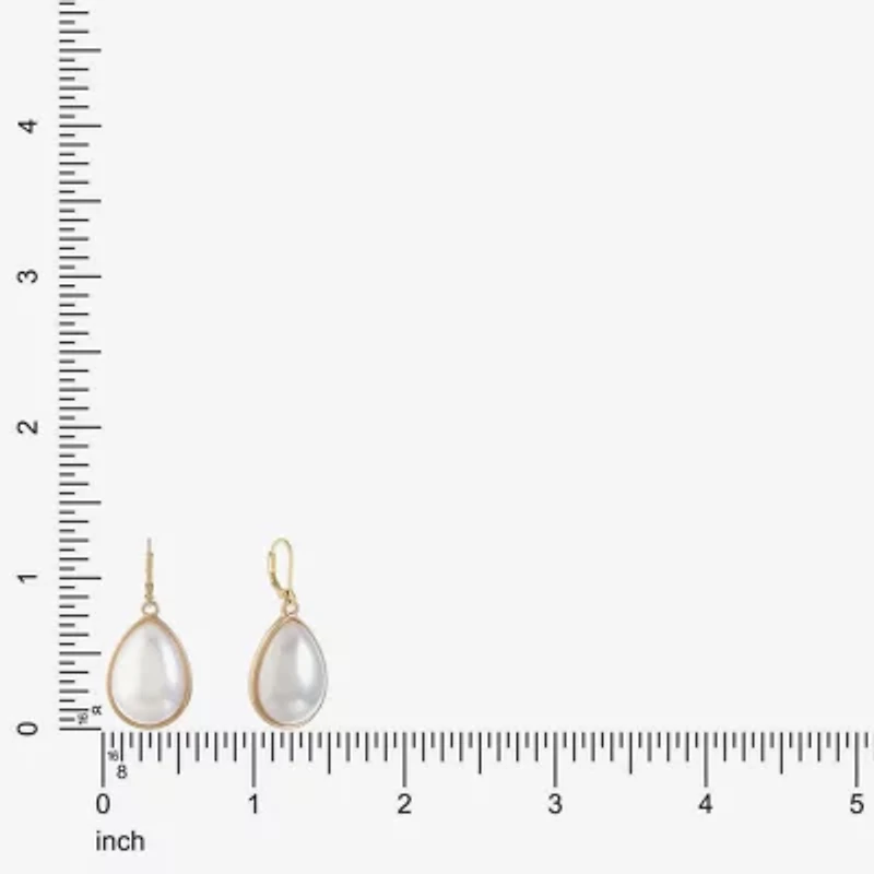 Monet Jewelry Womens White Simulated Pearl Drop Earrings