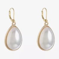 Monet Jewelry Womens White Simulated Pearl Drop Earrings