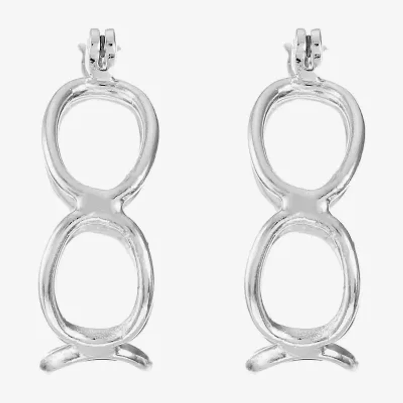 Liz Claiborne® Silver-Tone Openwork Circle Hoop Earrings