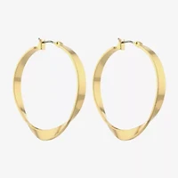 Liz Claiborne Ribbon Womens 36.5mm Hypoallergenic Hoop Earrings