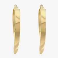 Liz Claiborne Ribbon Womens 36.5mm Hypoallergenic Hoop Earrings