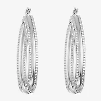Liz Claiborne Textured Twisted Womens 38.1mm Hypoallergenic Hoop Earrings
