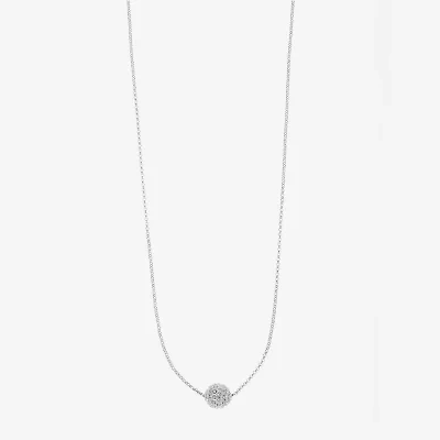 Monet® Silver-Tone Crystal Fireball Pendant Necklace