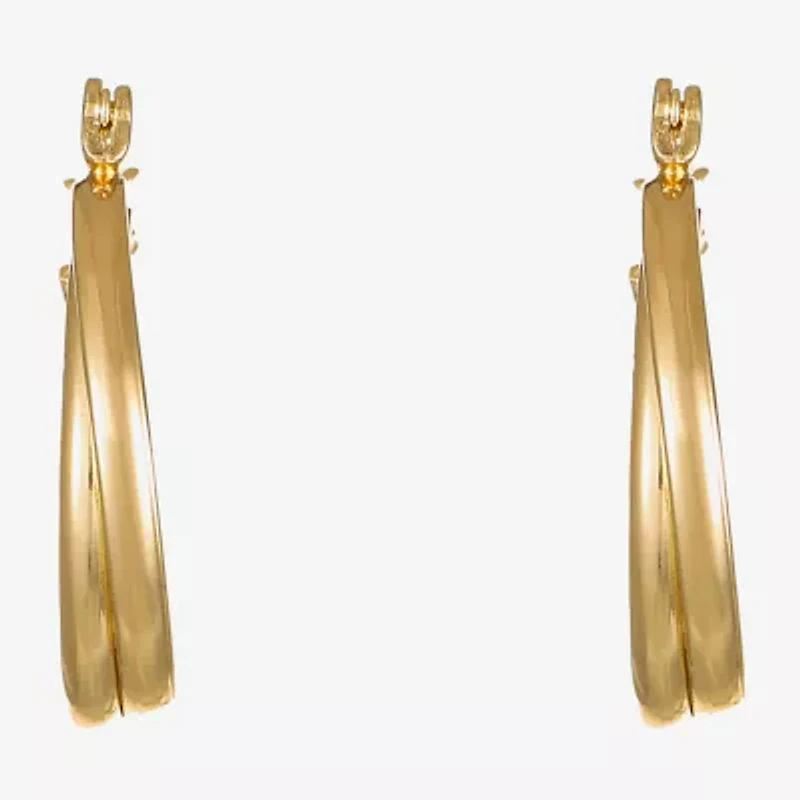 Monet® Gold-Tone 2-Row Smooth Hoop Earrings