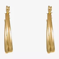 Monet® Gold-Tone 2-Row Smooth Hoop Earrings