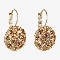 Monet® Gold-Tone Glass Cluster Drop Earrings