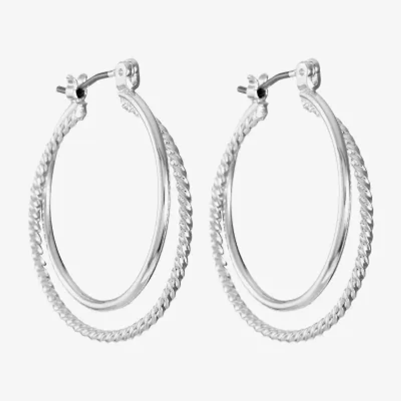 Monet® Gold-Tone 2-Row Hoop Earrings